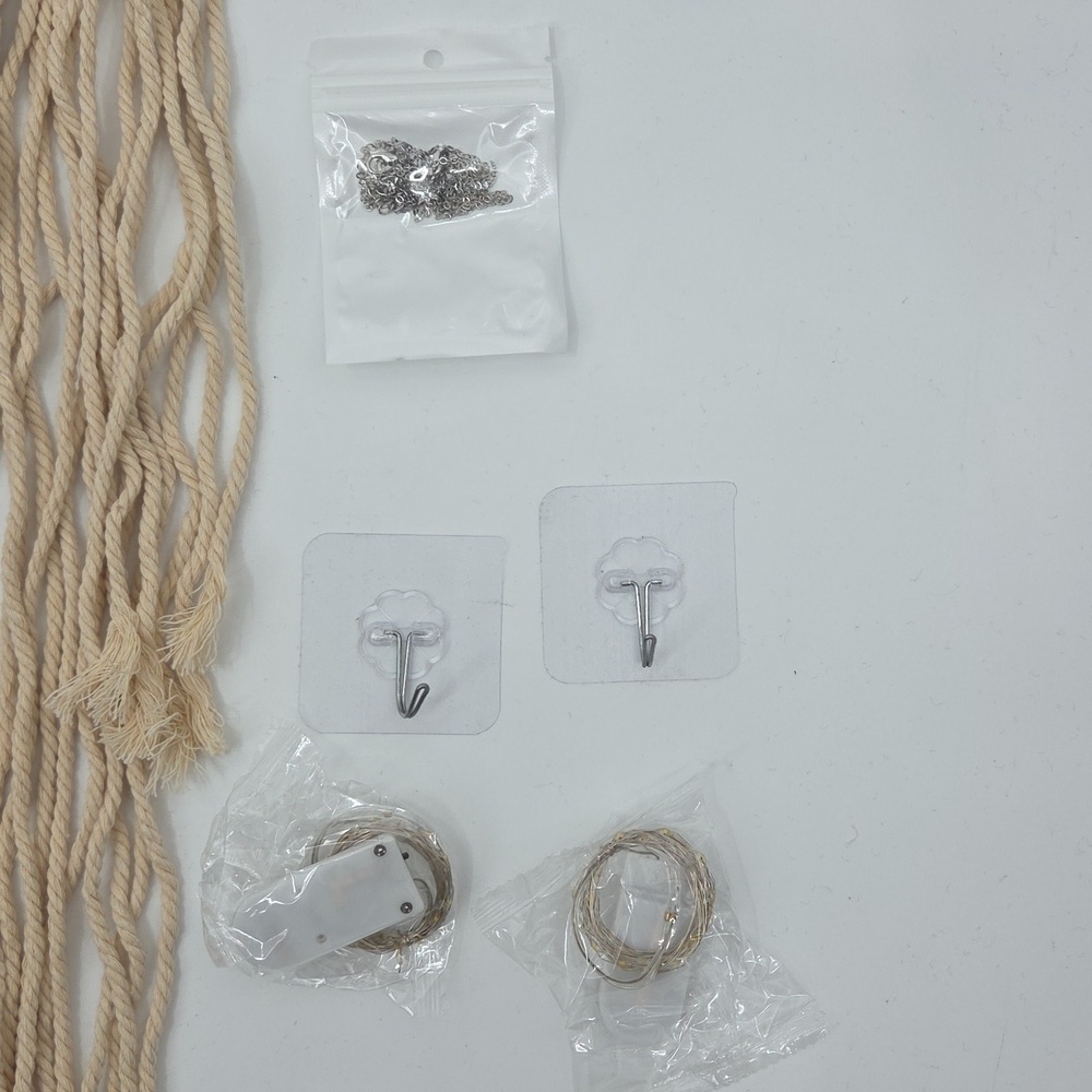 Bohemian Macrame Moon And Star Wall Art With Lights (Minor Assembly Required) - Picture 12 of 16